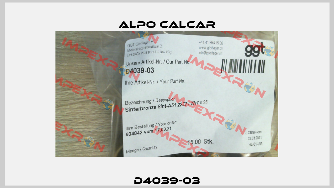 D4039-03 Alpo Calcar