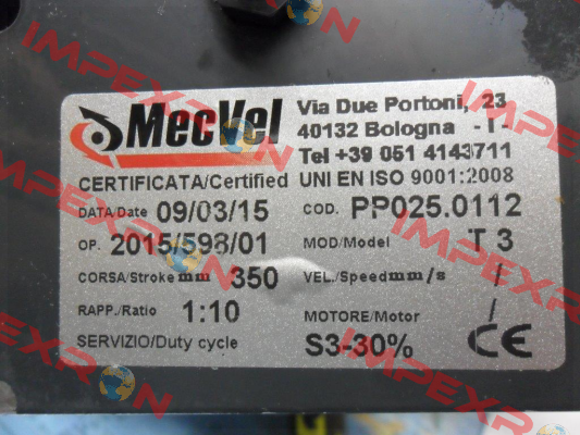 PP025.0112 Mecvel