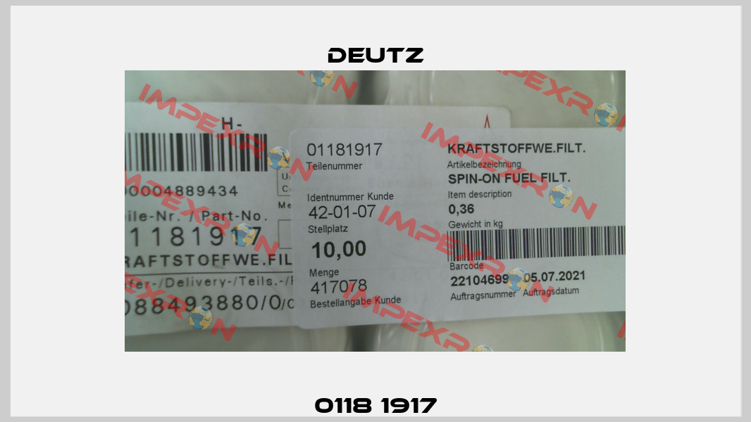 0118 1917 Deutz