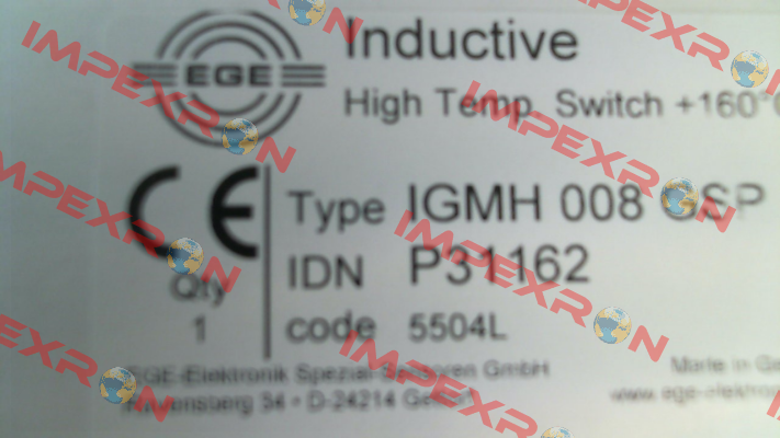 p/n: P31162, Type: IGMH 008 GSP Ege