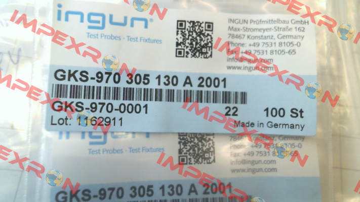 GKS-970-0001 / GKS-970 305 130 A 2001 Ingun
