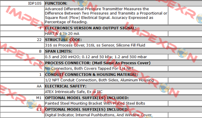 IDP10S-T22B01AA-M1L1 Foxboro (by Schneider Electric)