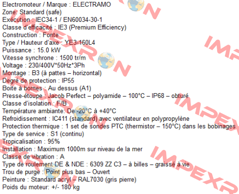 IEC34-1 / EN60034-30-1  Electramo