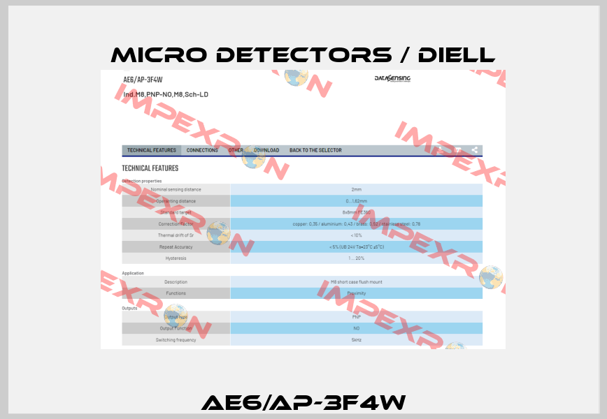 AE6/AP-3F4W Micro Detectors / Diell