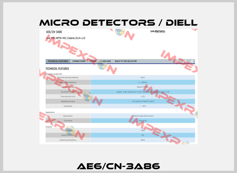 AE6/CN-3A86 Micro Detectors / Diell