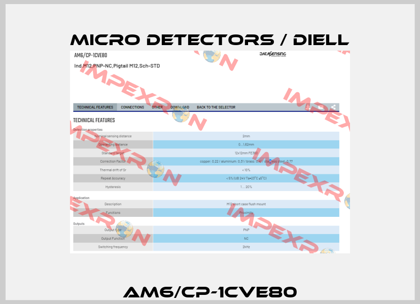 AM6/CP-1CVE80 Micro Detectors / Diell