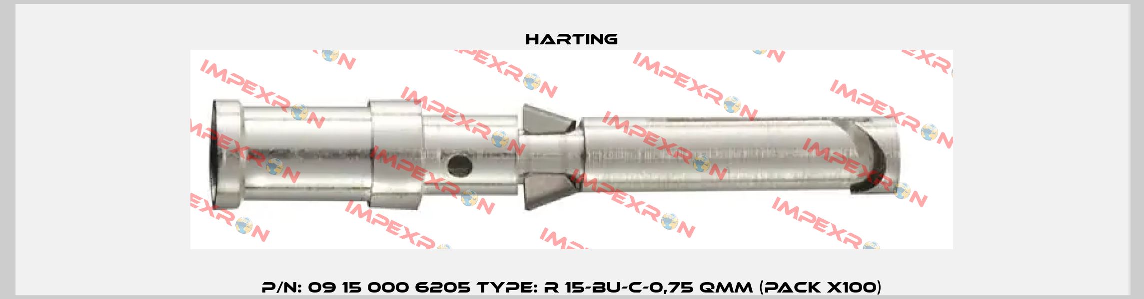 P/N: 09 15 000 6205 Type: R 15-BU-C-0,75 QMM (pack x100) Harting
