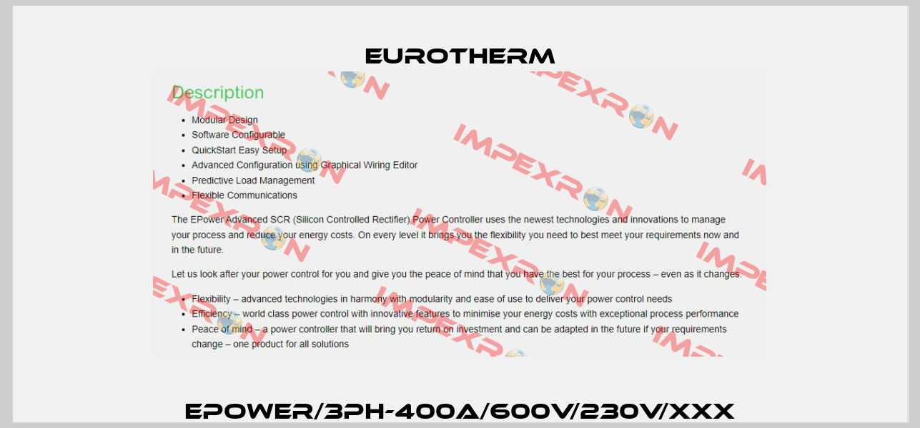 EPOWER/3PH-400A/600V/230V/XXX Eurotherm