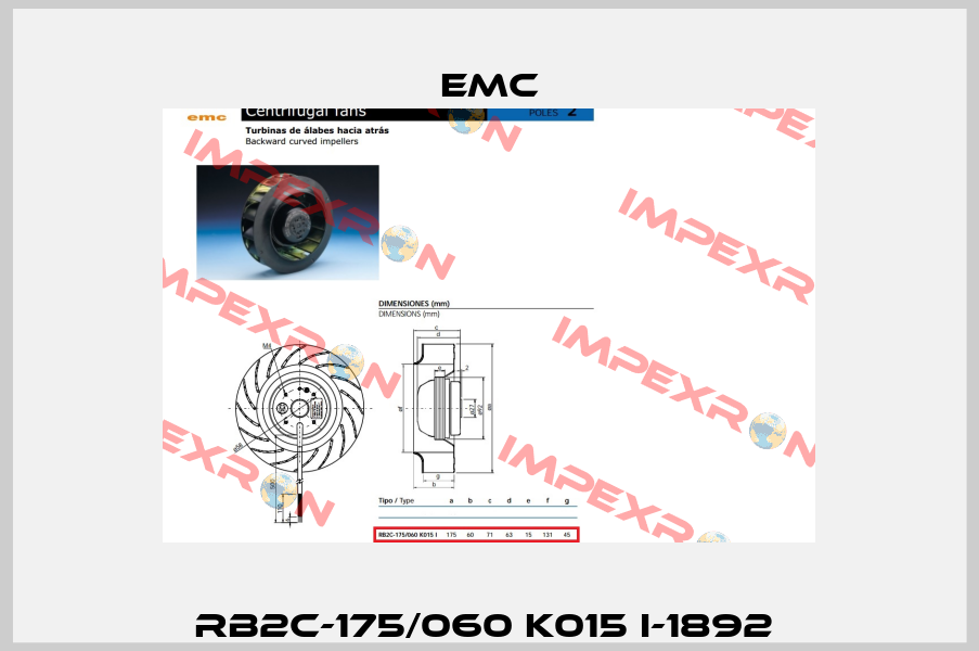 RB2C-175/060 K015 I-1892  Emc
